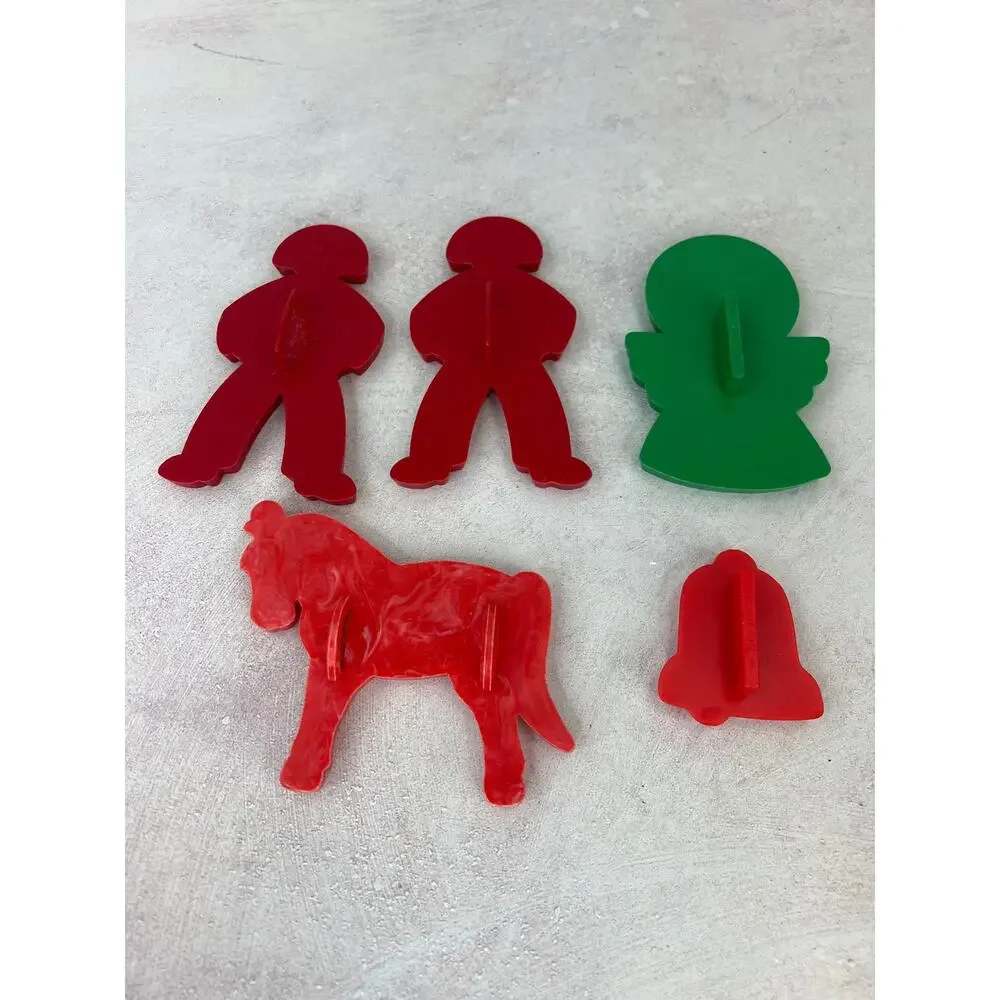 Vintage‎ Cookie Cutters Gingerbread Men Angel Horse Bell lot of 5